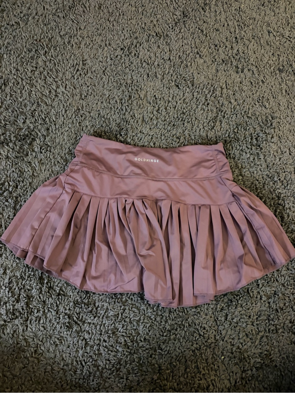 Gold Hinge - Women’s Pleated Plum Mini Skirt (Medium) - Picture 2 of 2
